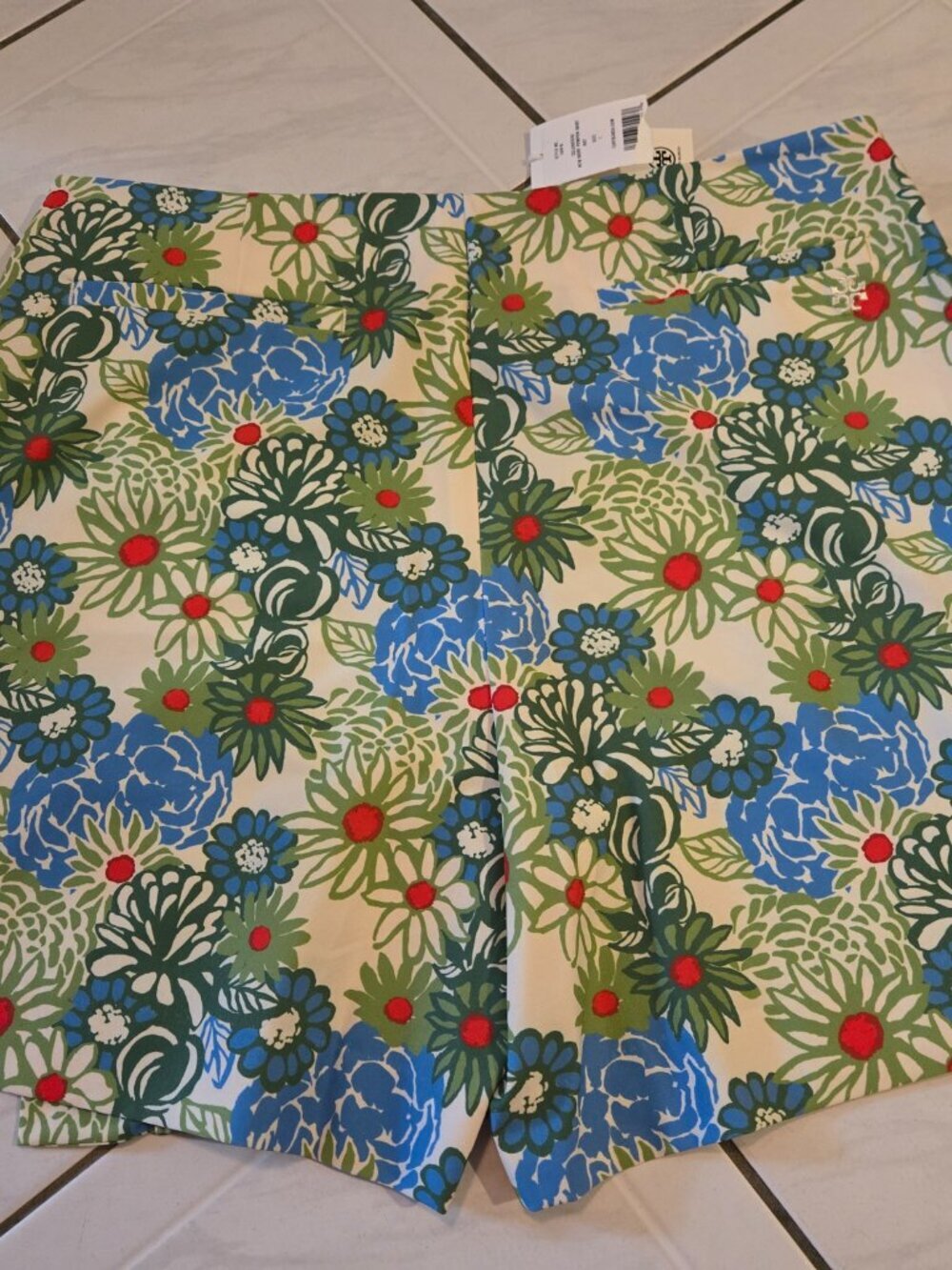 NWT Tory Burch Printed Ruffle Skort Ivory Pompom Daisy L - Picture 4 of 7